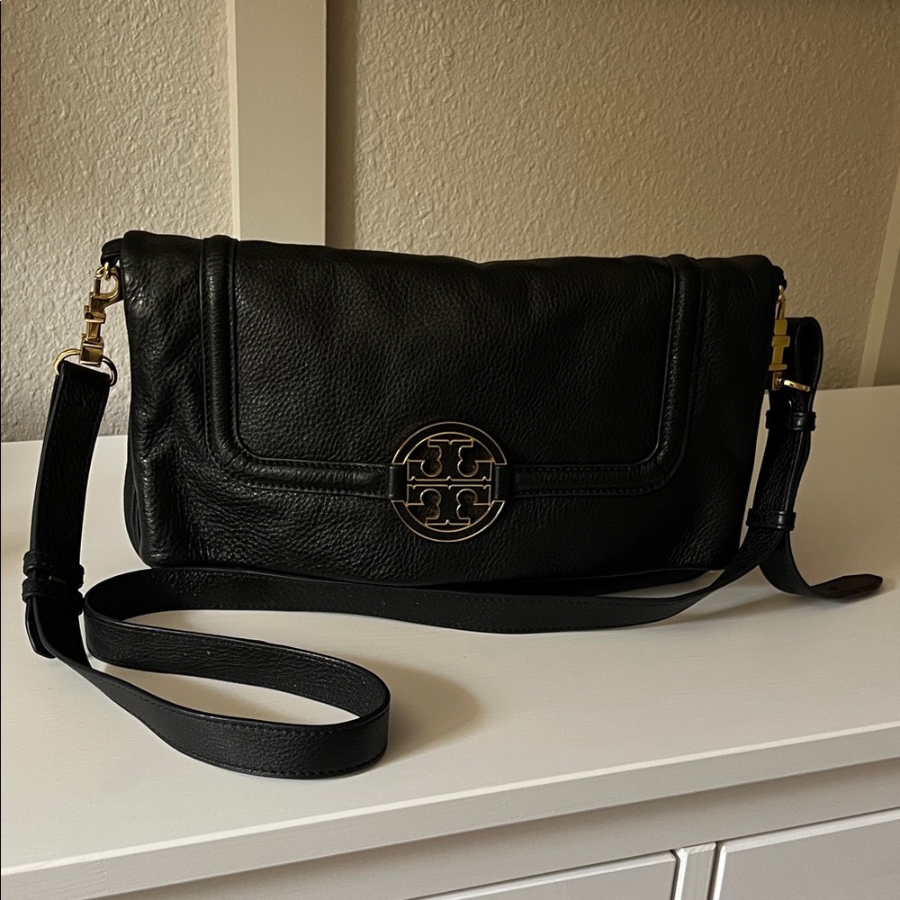 Tory Burch Black Leather Amanda Crossbody Bag